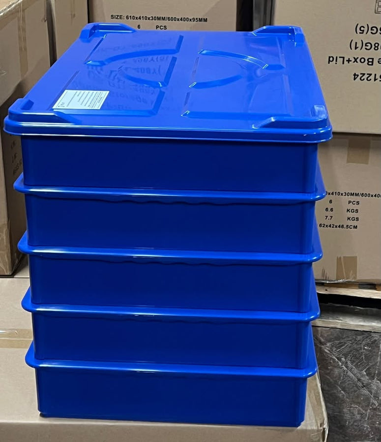 5 Colour Coded Dough Storage-Tray With 1 Lid