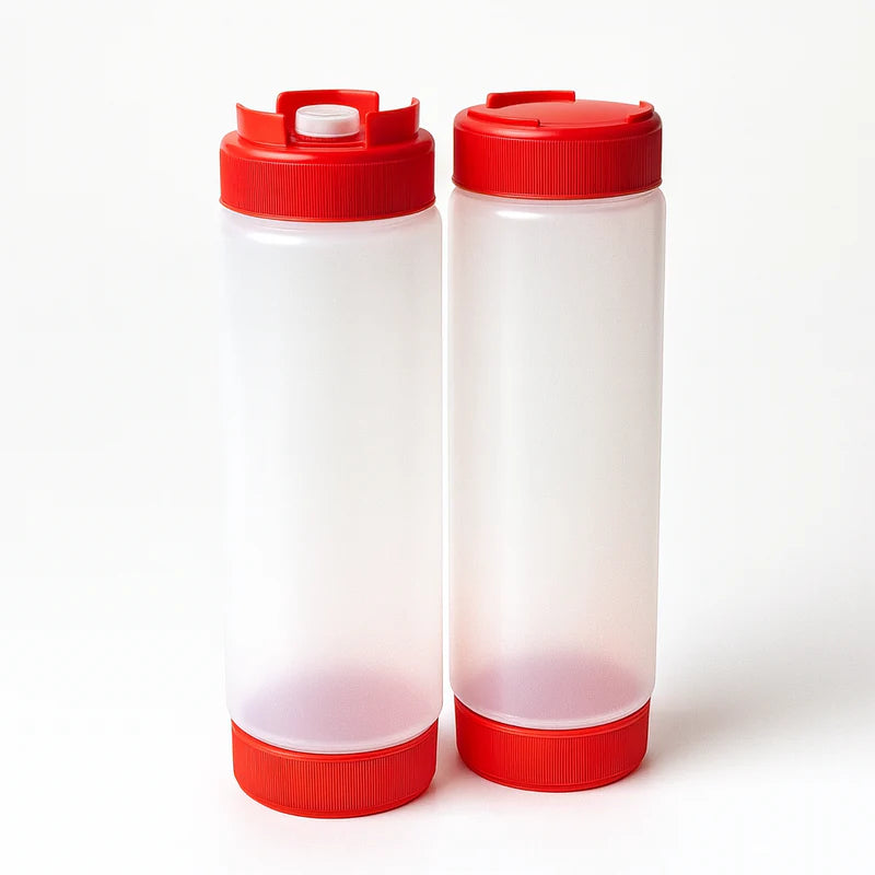 24oz Red Sauce Bottle - Silicone Anti Drip Tip