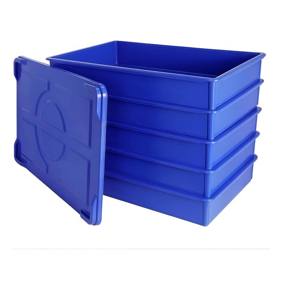 5 Colour Coded Dough Storage-Tray With 1 Lid