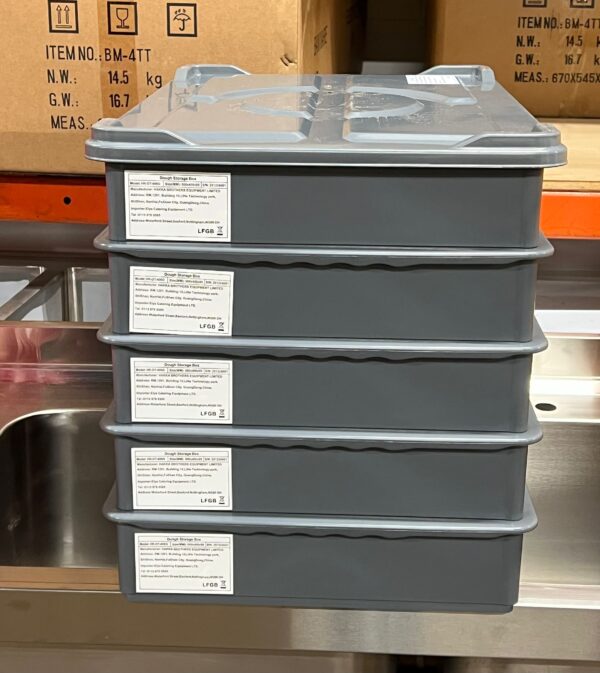 5 Colour Coded Dough Storage-Tray With 1 Lid