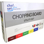 6pc Chopping Board Set With Rack & Wall Chart
