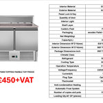 2 DOOR MARBLE TOP FRIDGE THPS900