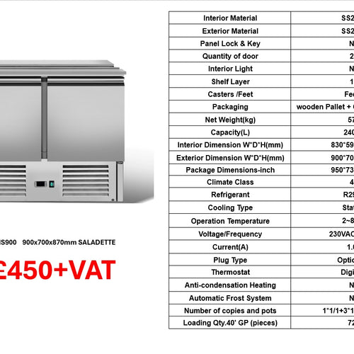 2 DOOR SALAD FRIDGE THS900