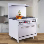 6 BURNER COMMERCIAL GAS COOKER WITH OVEN