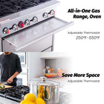 6 BURNER COMMERCIAL GAS COOKER WITH OVEN