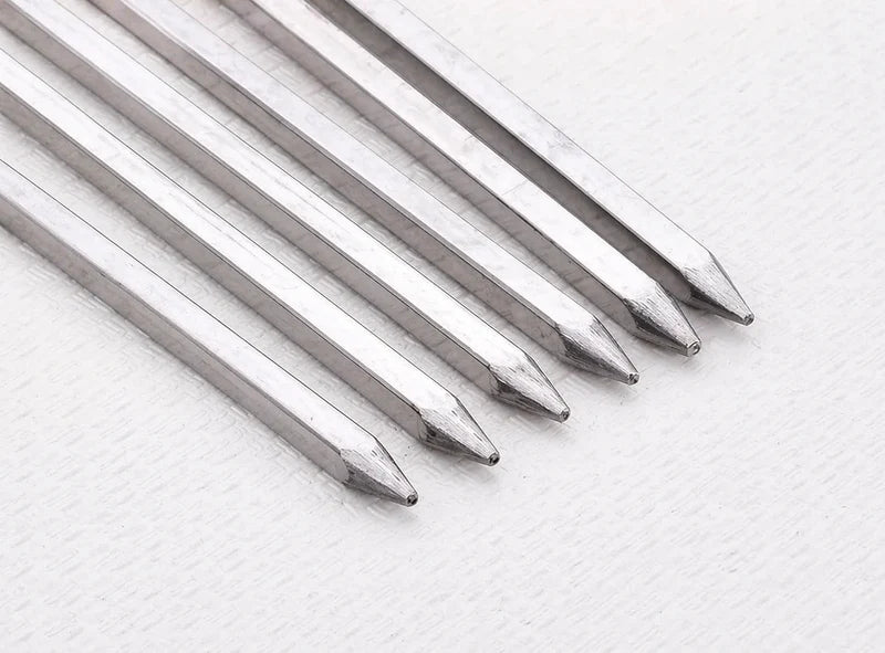 24" Square Kebab Skewer 8mm Stainless Steel - Pack of 6